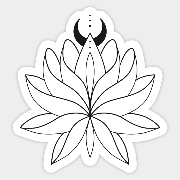 Lotus and Moon Tattoo - Yoga Clothes - Naklejka | TeePublic PL